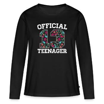 Girl 13th birthday official teenager - Women's Premium Organic Long Sleeve Shirt - black - Front - Julia (174cm)
