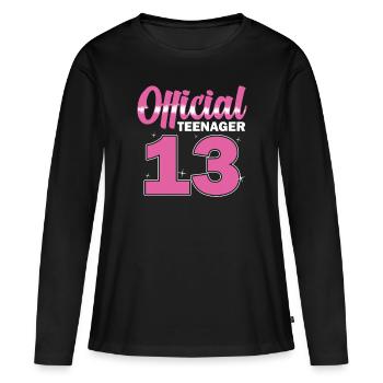 Girls Official Teenager 13 Birthday - Women's Premium Organic Long Sleeve Shirt - black - Front - Julia (174cm)