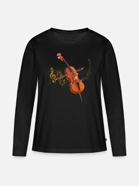 Cello - Frauen Premium Bio Langarmshirt - Schwarz