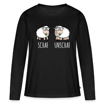 Brebis Unschaf Blague sur les mots Jeux de mots Idées - T-shirt manches longues Premium bio Femme - noir - Devant - Julia (174cm)