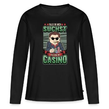 Lustig Poker Casino Glücksspiel Spruch Geschenk - Frauen Premium Bio Langarmshirt - Schwarz - Vorne - Julia (174cm)