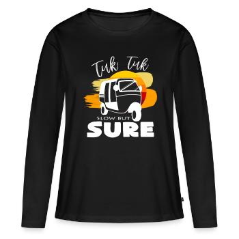 Tuk Tuk Lent mais constant idée cadeau - T-shirt manches longues Premium bio Femme - noir - Devant - Julia (174cm)