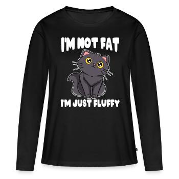 Chats Je ne suis pas gros Je ne suis qu’une - T-shirt manches longues Premium bio Femme - noir - Devant - Julia (174cm)