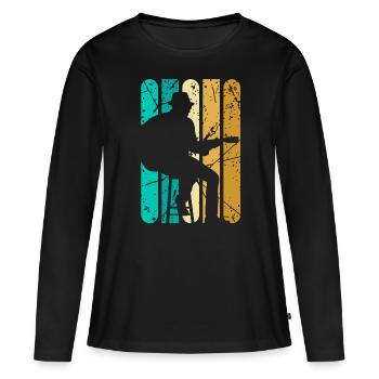 Bass guitare Bassist joueur EADG Bassistes Musique - T-shirt manches longues Premium bio Femme - noir - Devant - Julia (174cm)