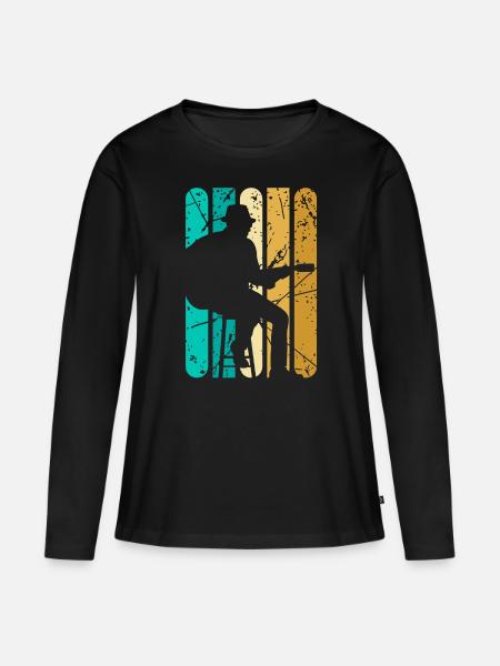Bass Gitarre Bassist Spieler EADG Bassisten Musik - Frauen Premium Bio Langarmshirt - Schwarz