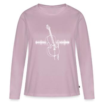 Battement de coeur de violoncelle - T-shirt manches longues Premium bio Femme - rose poudré - Devant - Julia (174cm)