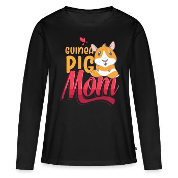 Cadeau de cochon d'Inde maman cochon d'Inde - T-shirt manches longues Premium bio Femme - noir - Devant - Julia (174cm)