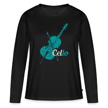 Violoncelle orchestre violoncelliste - T-shirt manches longues Premium bio Femme - noir - Devant - Julia (174cm)