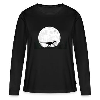 Dinosaure Velociraptor - T-shirt manches longues Premium bio Femme - noir - Devant - Julia (174cm)
