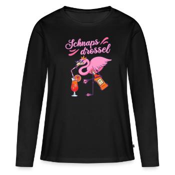 Schnapsdrossel Mädelsabend beste Freundin Geschenk - Frauen Premium Bio Langarmshirt - Schwarz - Vorne - Julia (174cm)