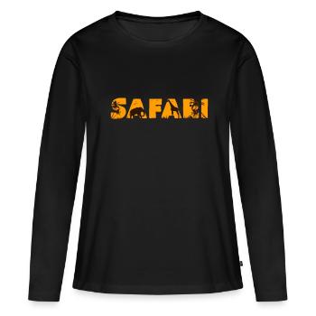 safari - T-shirt manches longues Premium bio Femme - noir - Devant - Julia (174cm)
