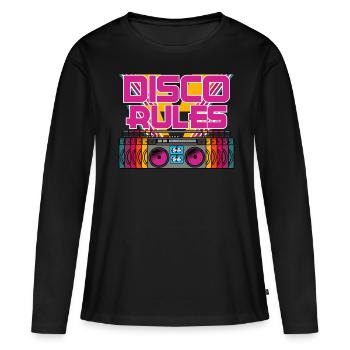 Vintage records disco vinyle disco - T-shirt manches longues Premium bio Femme - noir - Devant - Julia (174cm)