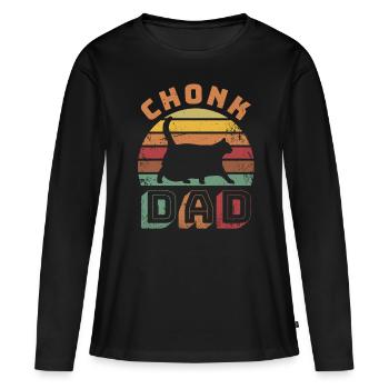 Fat Cat Chonk Dad Scale Chonky Meme Cat Gift - T-shirt manches longues Premium bio Femme - noir - Devant - Julia (174cm)