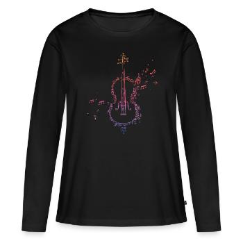 Orchestre violoncelle violoncelle - T-shirt manches longues Premium bio Femme - noir - Devant - Julia (174cm)