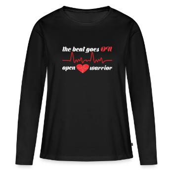Bypass Genesung nach Operation am Herzen - Frauen Premium Bio Langarmshirt - Schwarz - Vorne - Julia (174cm)
