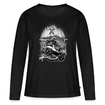 Perch Sea perch Perch Egli Fishing Fish - Women's Premium Organic Long Sleeve Shirt - black - Front - Julia (174cm)