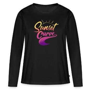 Sunset curve - T-shirt manches longues Premium bio Femme - noir - Devant - Julia (174cm)