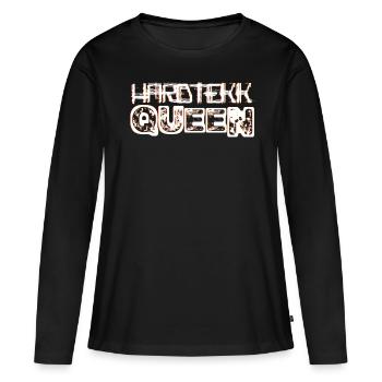 Hardtekk und Tekkno Gabber Hardtekk - Frauen Premium Bio Langarmshirt - Schwarz - Vorne - Julia (174cm)