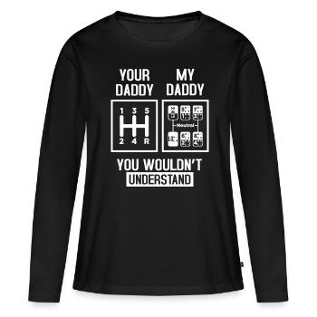 Dein Daddy - mein Daddy Chemielehrer - Frauen Premium Bio Langarmshirt - Schwarz - Vorne - Julia (174cm)