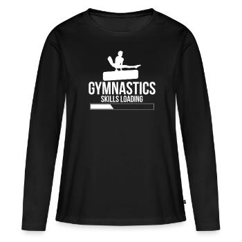 Gymnastics Skills Loading Gymnastik Turnen - Frauen Premium Bio Langarmshirt - Schwarz - Vorne - Julia (174cm)