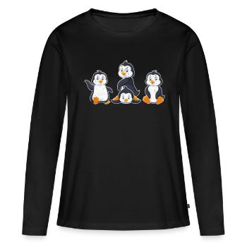 Pingouin Antarctique - T-shirt manches longues Premium bio Femme - noir - Devant - Julia (174cm)