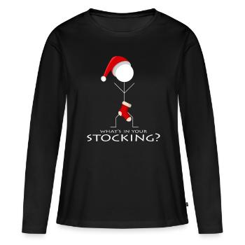 Saint Nicolas - T-shirt manches longues Premium bio Femme - noir - Devant - Julia (174cm)