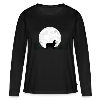 Nilpferd - Frauen Premium Bio Langarmshirt - Schwarz - Vorne - Julia (174cm)
