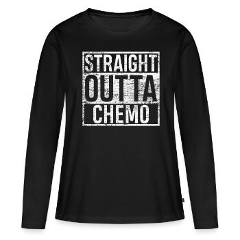 Chemo Chemotherapie - Frauen Premium Bio Langarmshirt - Schwarz - Vorne - Julia (174cm)