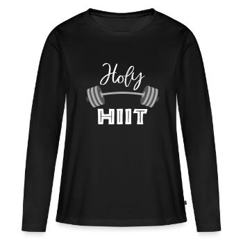 Training - Frauen Premium Bio Langarmshirt - Schwarz - Vorne - Julia (174cm)