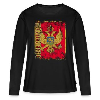 Monténégro - T-shirt manches longues Premium bio Femme - noir - Devant - Julia (174cm)