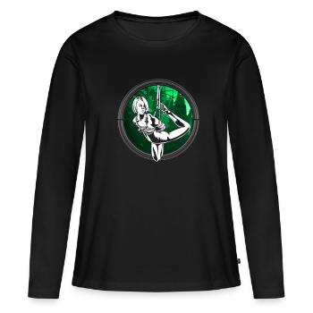 Seil Bondage Shibari Wald Kunst Frau - Frauen Premium Bio Langarmshirt - Schwarz - Vorne - Julia (174cm)