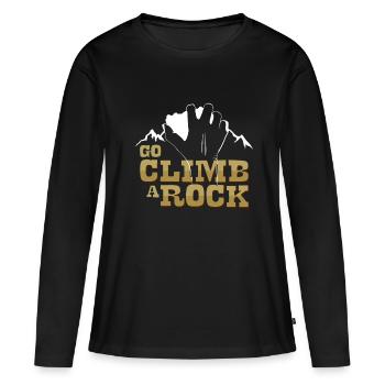 Bergsteigen - Frauen Premium Bio Langarmshirt - Schwarz - Vorne - Julia (174cm)