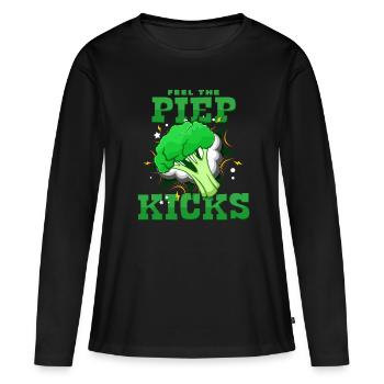 BIP KICKS - T-shirt manches longues Premium bio Femme - noir - Devant - Julia (174cm)