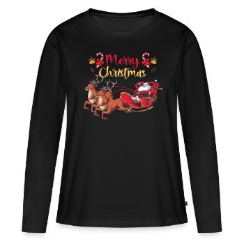 Weihnachtsmann - Frauen Premium Bio Langarmshirt - Schwarz - Vorne - Julia (174cm)