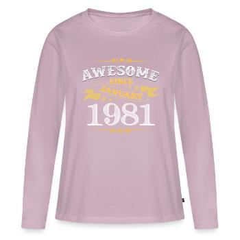 Birthday in January 1981 - Women's Premium Organic Long Sleeve Shirt - dusky pink - Front - Julia (174cm)