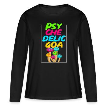 Goa psychédélique - T-shirt manches longues Premium bio Femme - noir - Devant - Julia (174cm)