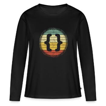 Développeur Web Programmeur CSS code HTML - T-shirt manches longues Premium bio Femme - noir - Devant - Julia (174cm)