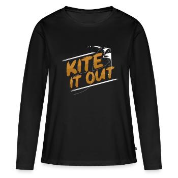 kite - Women's Premium Organic Long Sleeve Shirt - black - Front - Julia (174cm)