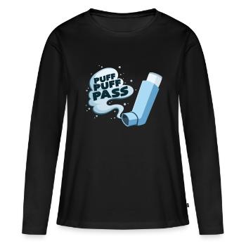 Spray contre l'asthme - T-shirt manches longues Premium bio Femme - noir - Devant - Julia (174cm)