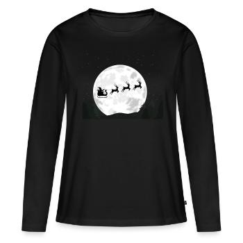 Weihnachtsmann Weihnachten Rentier Weihnacht - Frauen Premium Bio Langarmshirt - Schwarz - Vorne - Julia (174cm)