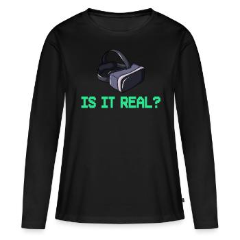 Lunettes de réalité virtuelle VR Réalité virtuelle - T-shirt manches longues Premium bio Femme - noir - Devant - Julia (174cm)