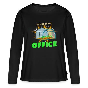 Je suis au bureau - T-shirt manches longues Premium bio Femme - noir - Devant - Julia (174cm)