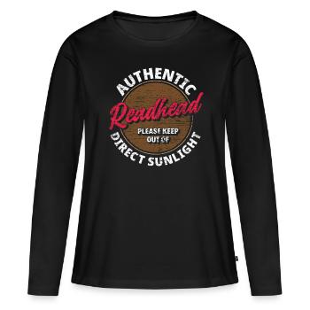 Rote Haare Sonnenlicht - Frauen Premium Bio Langarmshirt - Schwarz - Vorne - Julia (174cm)