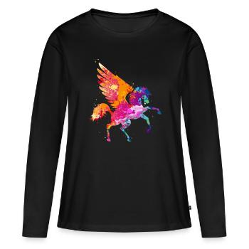 Pégasus cheval volant créatures fabuleuses que l’art - T-shirt manches longues Premium bio Femme - noir - Devant - Julia (174cm)