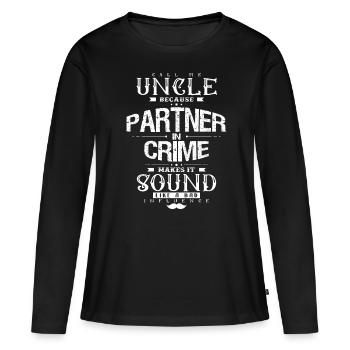 Oncle - T-shirt manches longues Premium bio Femme - noir - Devant - Julia (174cm)