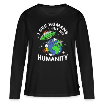 Extraterrestre - T-shirt manches longues Premium bio Femme - noir - Devant - Julia (174cm)
