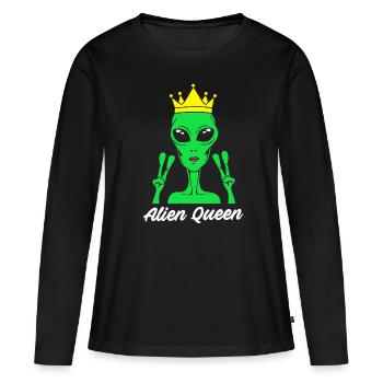 Reine extraterrestre - T-shirt manches longues Premium bio Femme - noir - Devant - Julia (174cm)