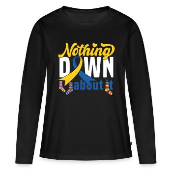 Chaussette De La Soupe De Down - T-shirt manches longues Premium bio Femme - noir - Devant - Julia (174cm)