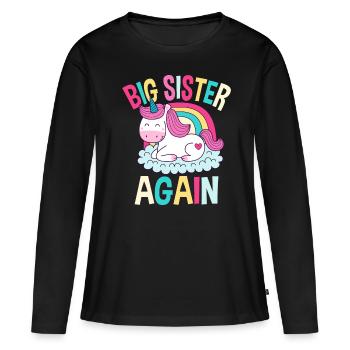 Sister family offspring gift - Women's Premium Organic Long Sleeve Shirt - black - Front - Julia (174cm)