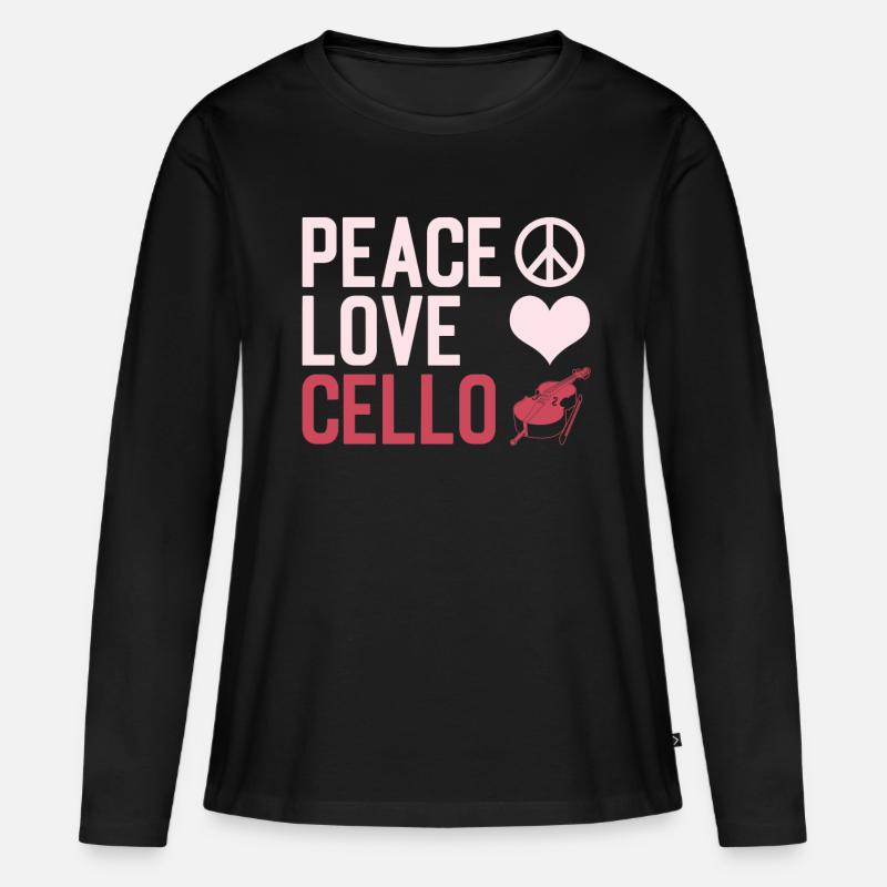 Cello - Frauen Premium Bio Langarmshirt - Schwarz